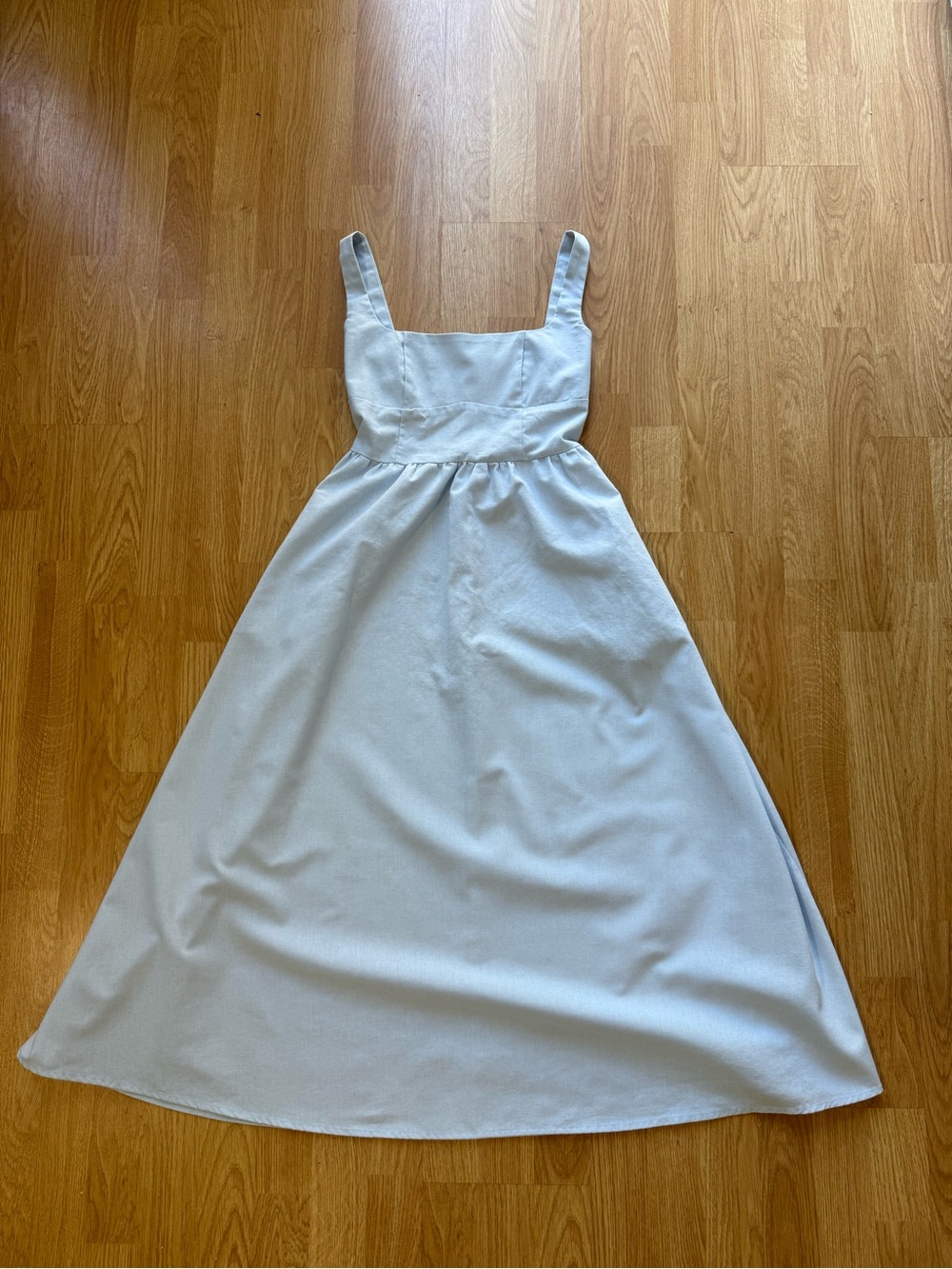 Pink Diamond Light Blue Square-Neck Midi Dress - Size SX ( NWOT )